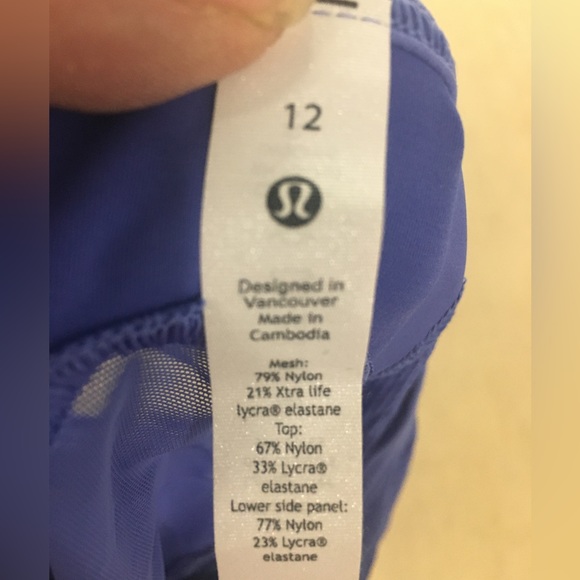 New With Tags Lululemon Mesh Panelled Training Long Sleeve Shirt Wild Indigo 12 - Picture 15 of 16